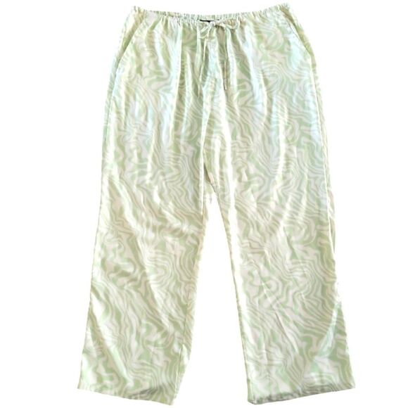 ASOS DESIGN PULL ON GREEN PANTS WITH POCKETS AND ELASTIC WAIST SZ. 14 - Picture 2 of 5